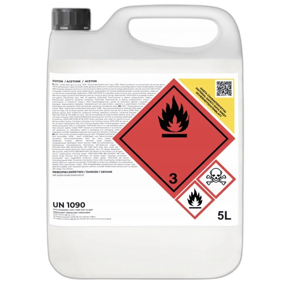 aceton techniczny 5 litrów czysty